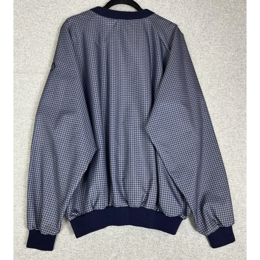 Sunderland of Scotland Pullover Mens Large Houndstooth V Neck Golf Windshirt